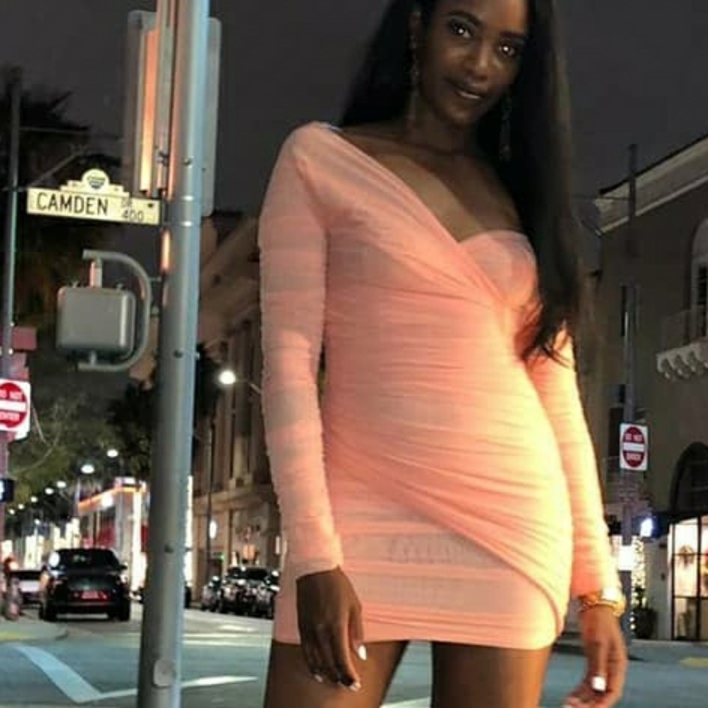 House Of CB Rouched "Peachy" Dress